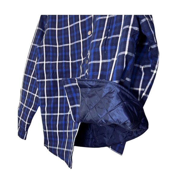 Slate & Stone Mens Blue Plaid Quilted Lightweight Snap Shirt Jacket Sz M New - Picture 5 of 9